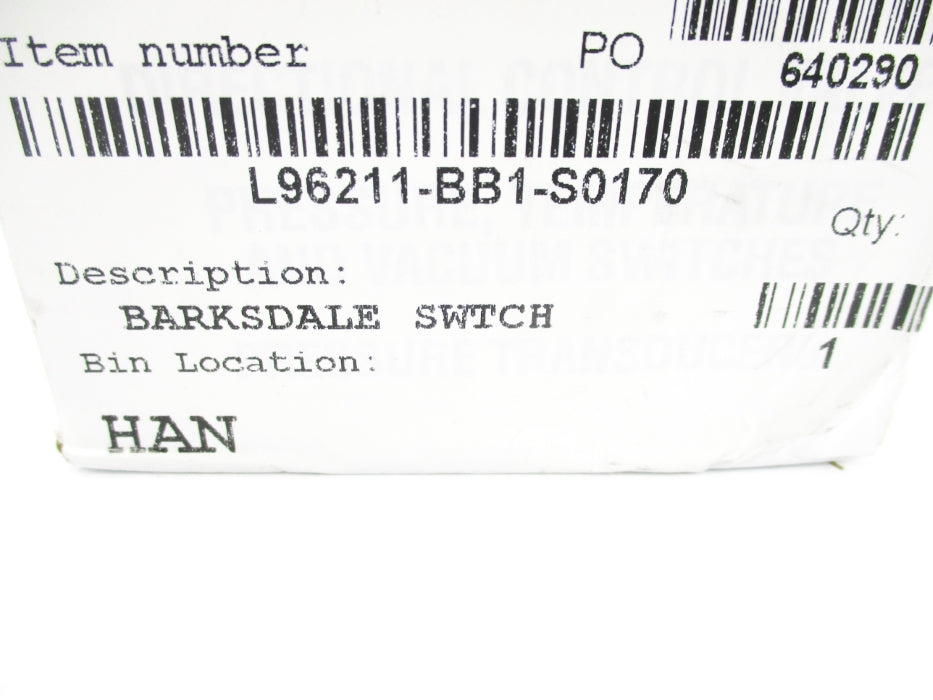 BARKSDALE L96211-BB1-S0170 1000PSI NSMP