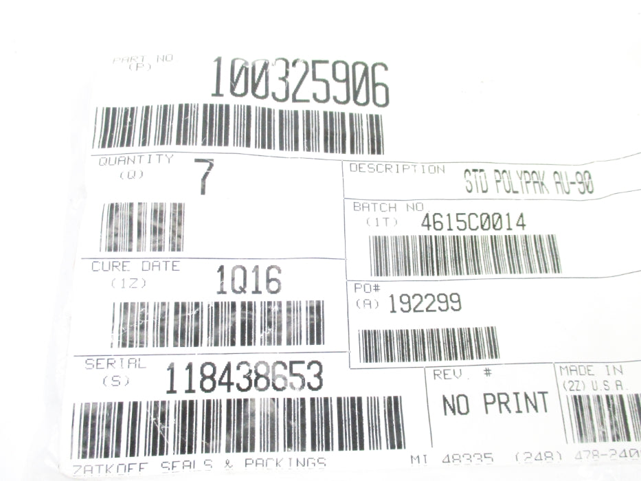ZATKOFF 100325906 (PKG OF 7) NSMP