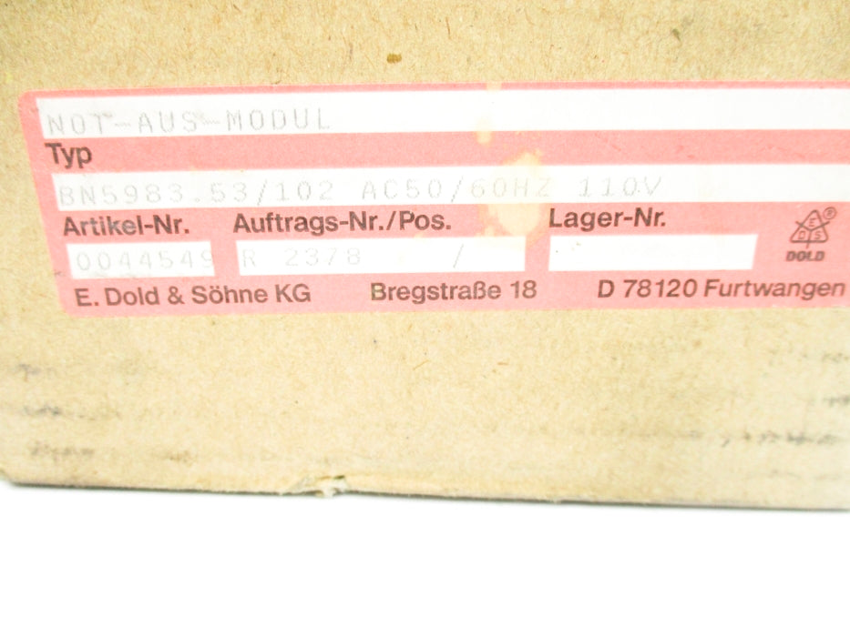 E.DOLD & SOHNE BN5983.53/102 0044549 NSMP