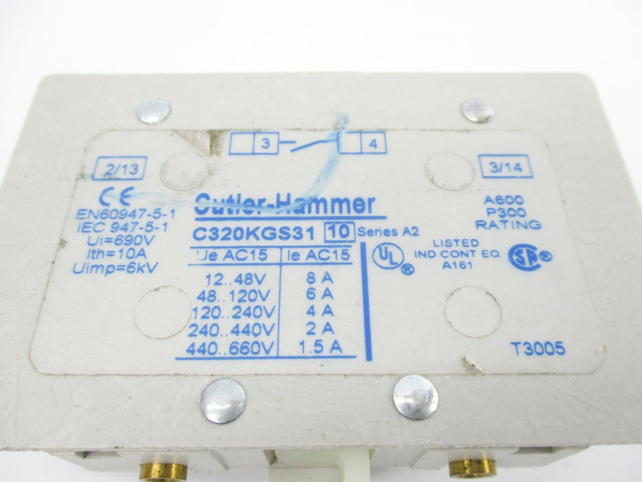 CUTLER HAMMER C320KGS31 SER. A2 UNMP