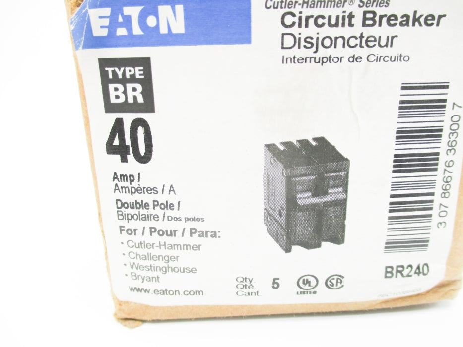 EATON BR240 120/240V 40A (PKG OF 5) (AS PICTURED) NSMP