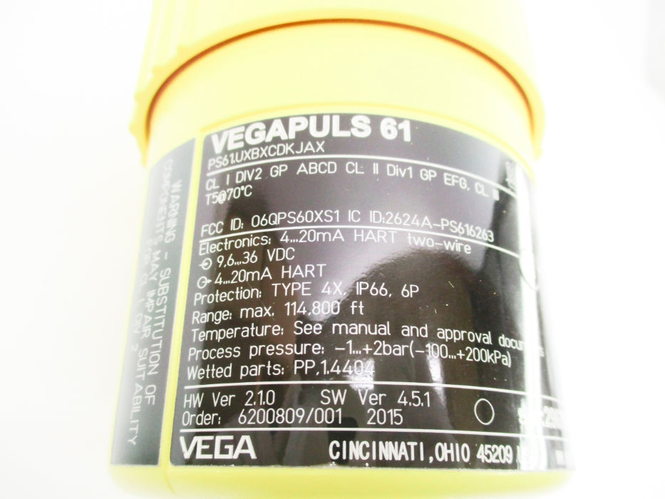 VEGA PS61.UXBXCDKJAX VEGAPULS-61 NSNP