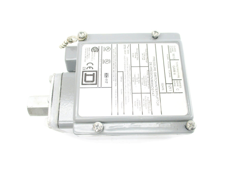 SQUARE D 9012GAW6 SER. C 5-250PSIG NSMP