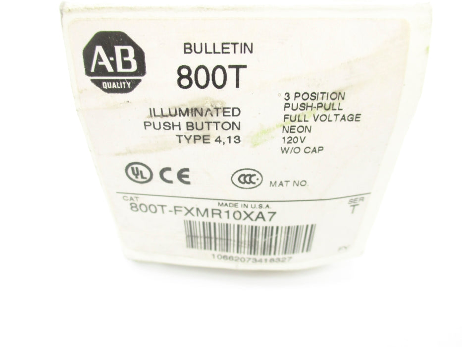 ALLEN BRADLEY 800T-FXMR10XA7 SER. T (WH) NSMP