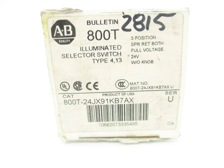 INDUSTRIAL SPARE PART 800T-24JX91KB7AX SER. U (WH) NSMP
