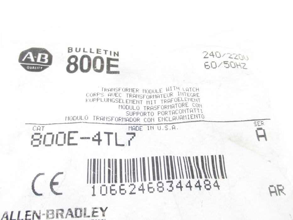 INDUSTRIAL SPARE PART 800E-4TL7 SER. A 240/220V NSMP