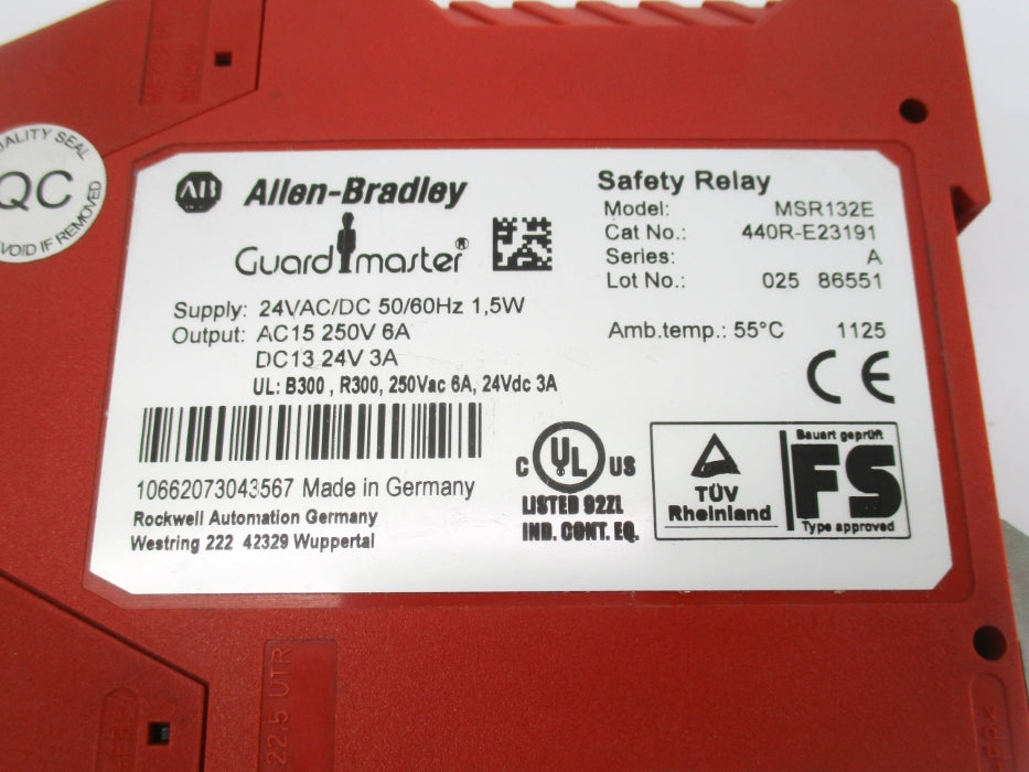 INDUSTRIAL SPARE PART 440R-E23191 SER. A  MSR132E 24VAC/DC 6A NSNP