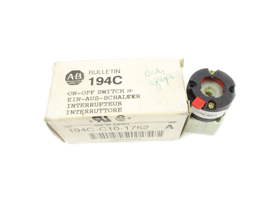 INDUSTRIAL SPARE PART 194C-C10-1752 SER. A NSMP