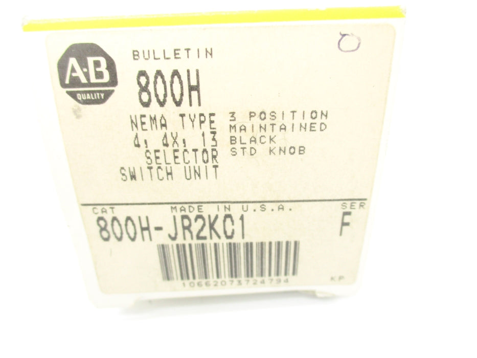 ALLEN BRADLEY 800H-JR2KC1 SER. F (BK/YL) NSMP