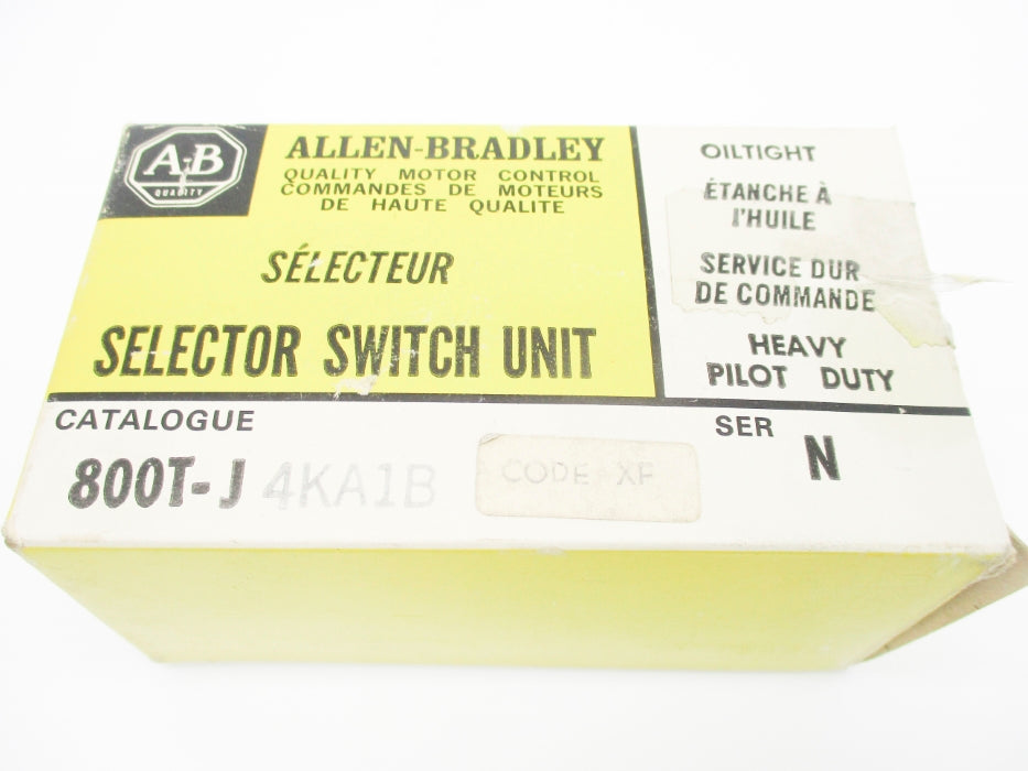 ALLEN BRADLEY 800T-J4KA1B SER. N (BK/YL) NSMP