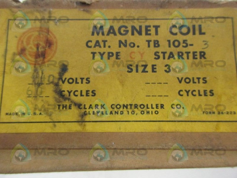 THE CLARK CONTROLLER TB105-3 MAGNET COIL *NEW IN BOX*