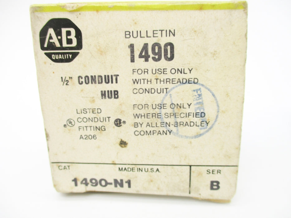 ALLEN BRADLEY 1490-N1 SER. B 1/2" (BK/YL) NSMP