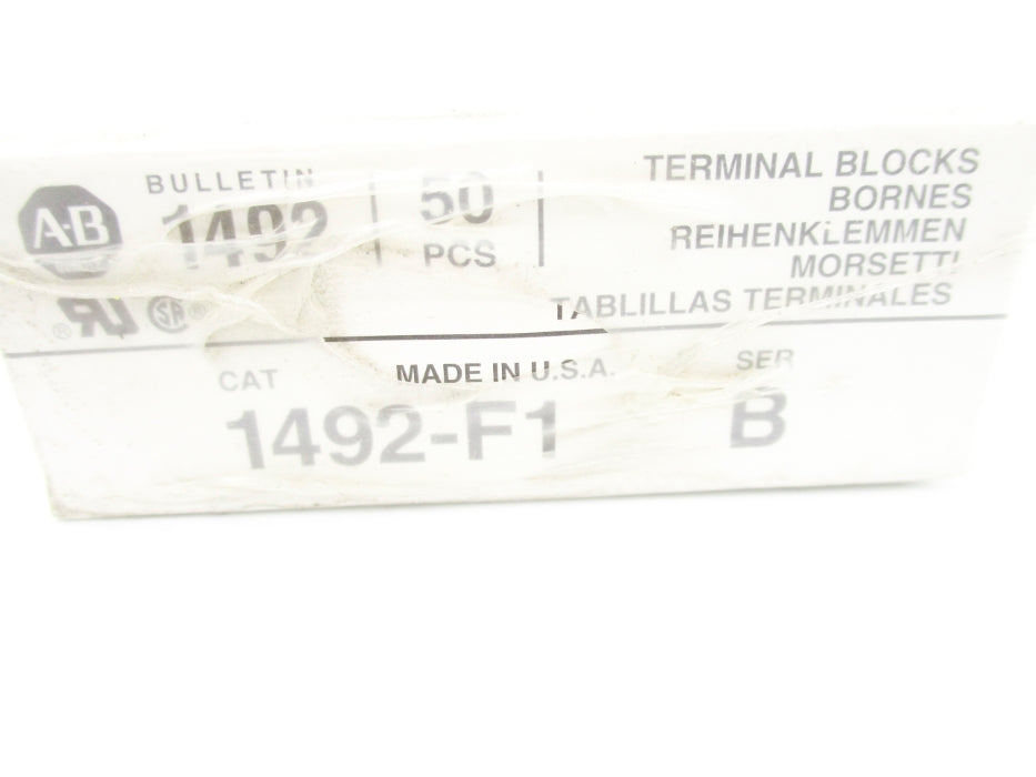 ALLEN BRADLEY 1492-F1 SER. B (PKG OF 50) (GY/BL)  NSFS