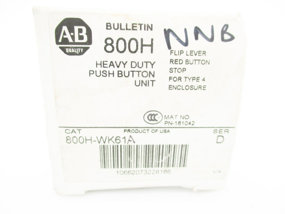 ALLEN BRADLEY 800H-WK61A SER. D NSNP