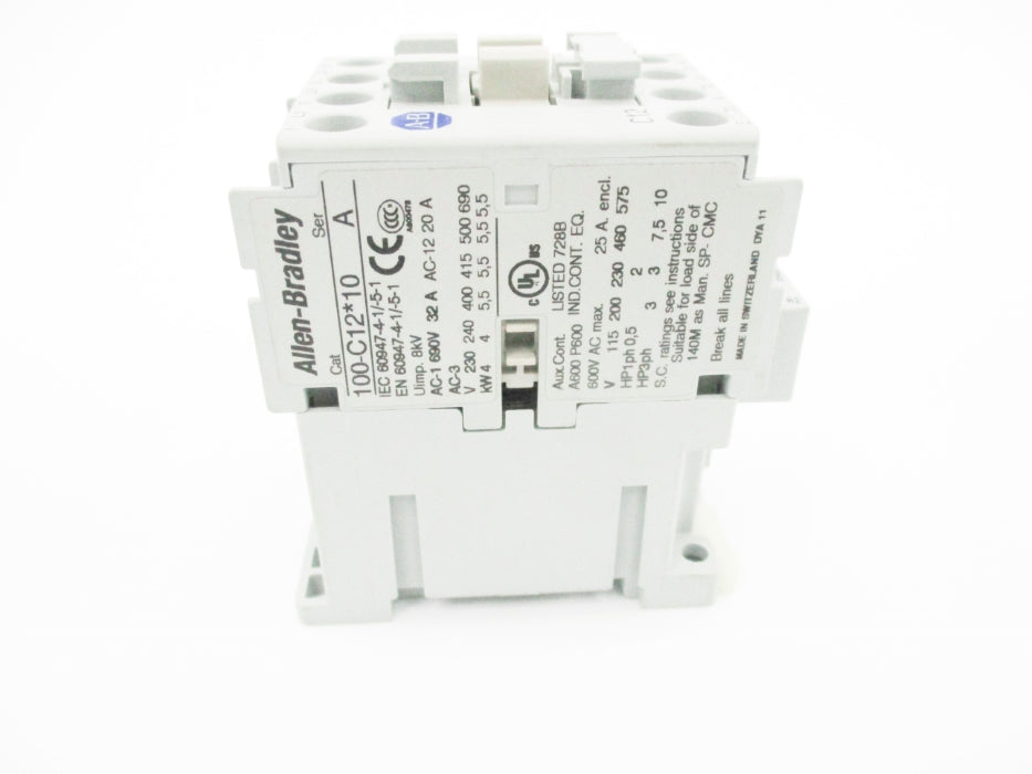 ALLEN BRADLEY 100-C12UD10 SER. A 110/120V (BR/WH) NSMP