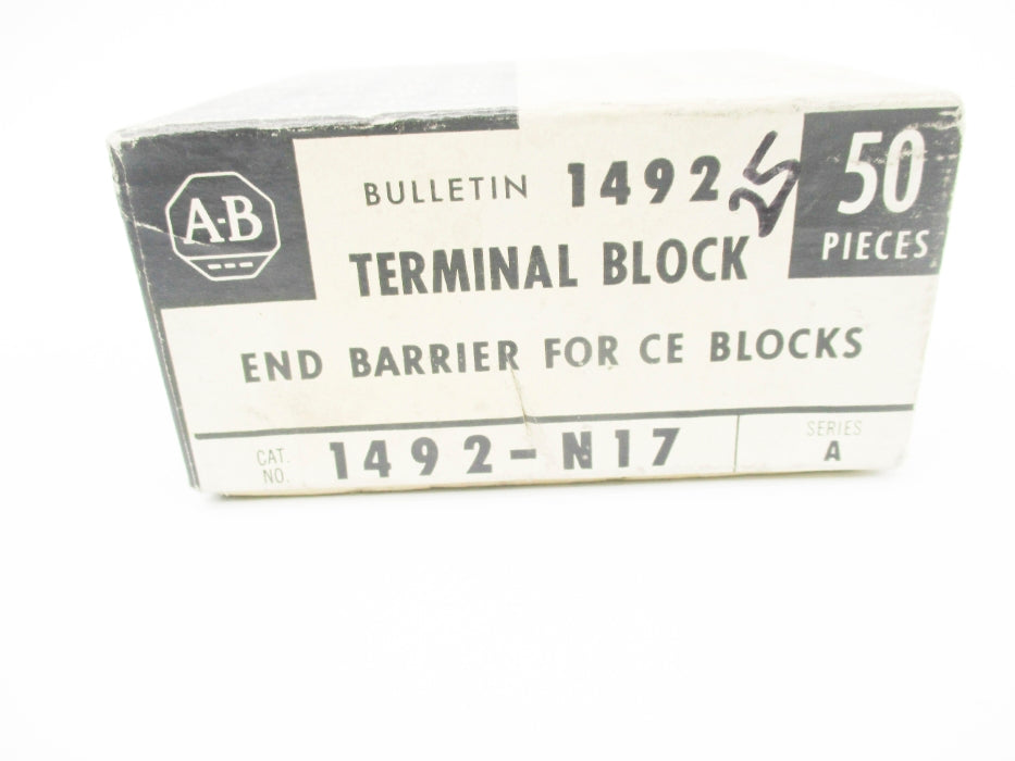 ALLEN BRADLEY 1492-N17 SER. A (PKG OF 50) (BK/YL) NSMP