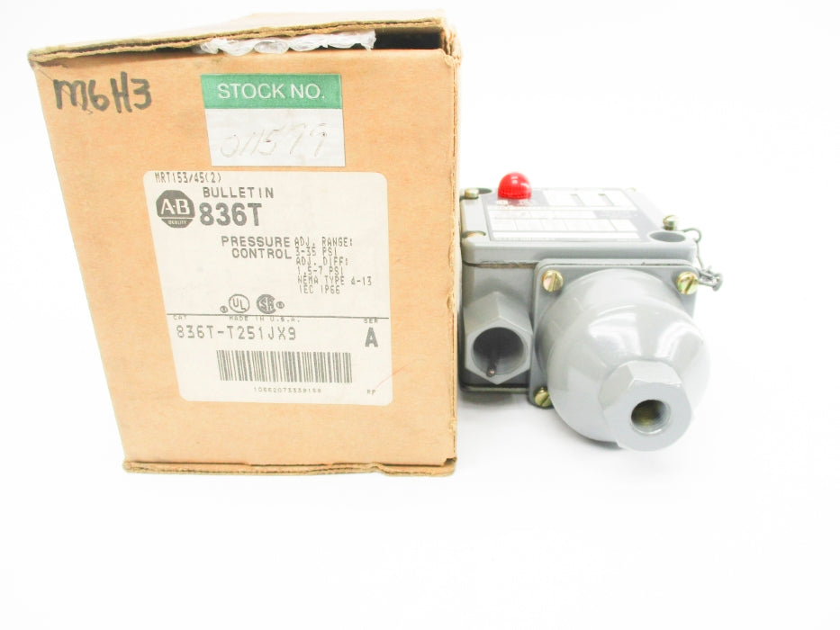 ALLEN BRADLEY 836T-T251JX9 SER. A 3-35/1.5-7PSI (BR/WH) NSMP