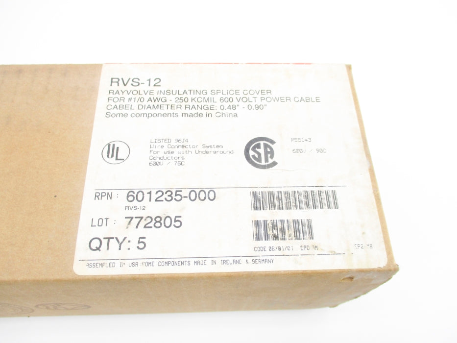 RAYCHEM RVS-12 601235-00 (PKG OF 5) NSMP