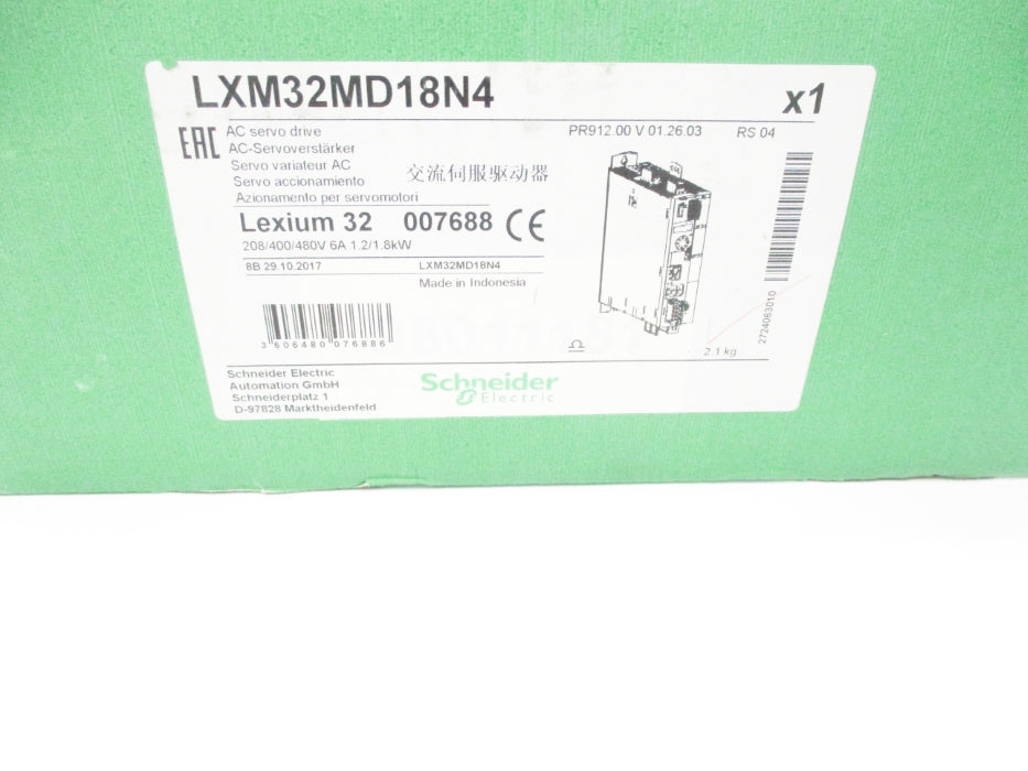 SCHNEIDER ELECTRIC LXM32MD18N4 480VAC 4.5A NSMP