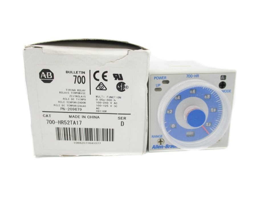 ALLEN BRADLEY 700-HR52TA17 SER. D 100-240VAC 0.05S-300H (WH) NSMP