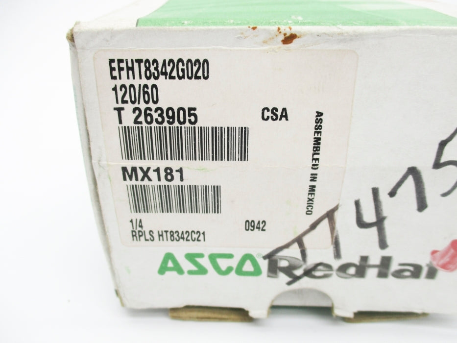 ASCO EFHT8342G020 120V 125PSI 1/4" NSMP