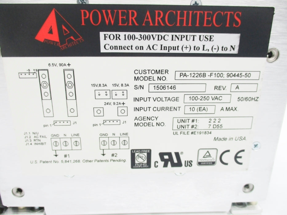 POWER ARCHITECTS PA-1226B-F100 90445-50 NSNP