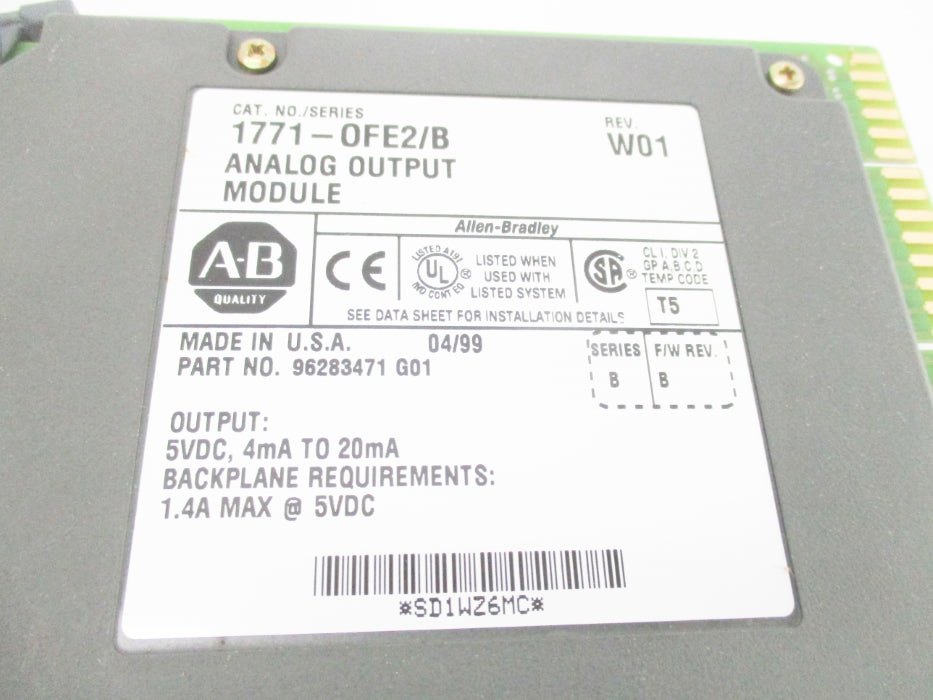 ALLEN BRADLEY 1771-OFE2 SER. B F/W B (AS PICTURED) UNMP