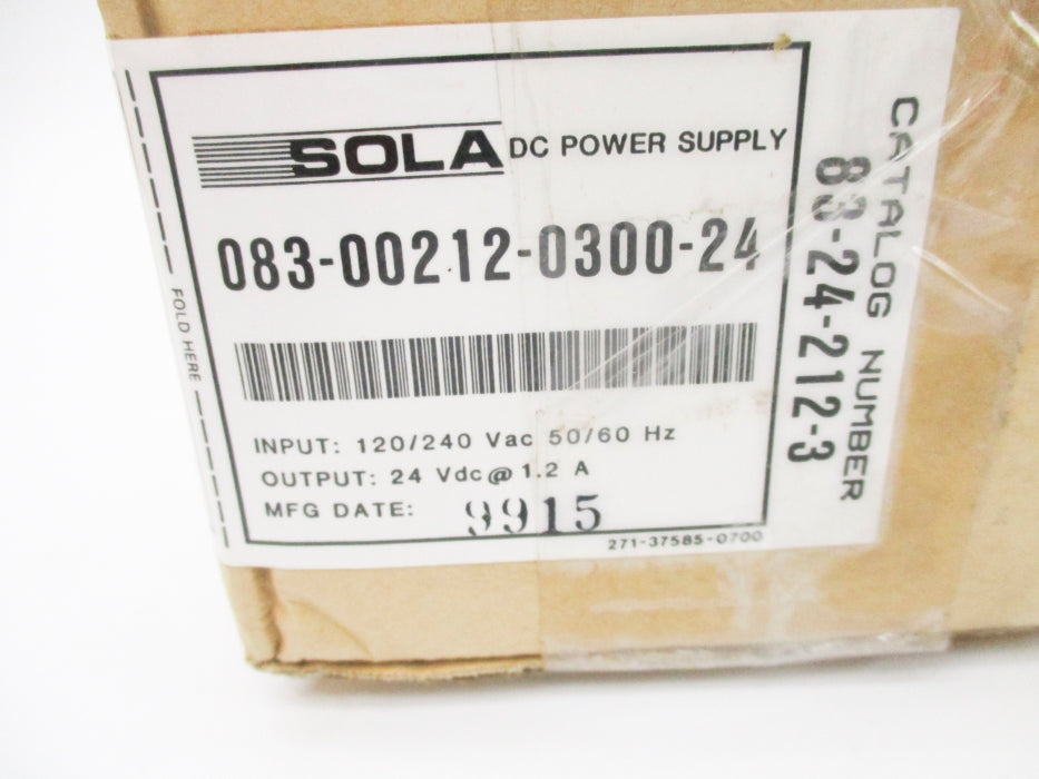 SOLA 083-00212-0300-24 83-24-212-3 120/240VAC 0.6/0.3A NSMP
