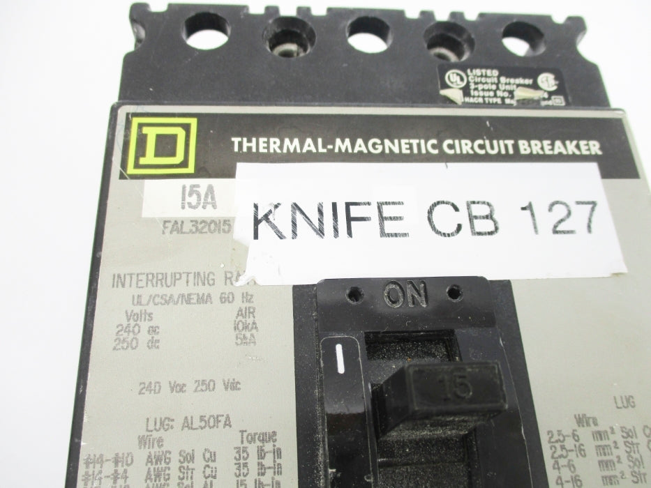 SQUARE D FAL32015 240/250VAC 15A UNMP