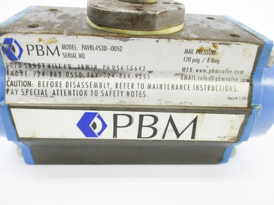 PBM PAVBL453D-0052 120PSIG  (AS PICTURED1) UNMP