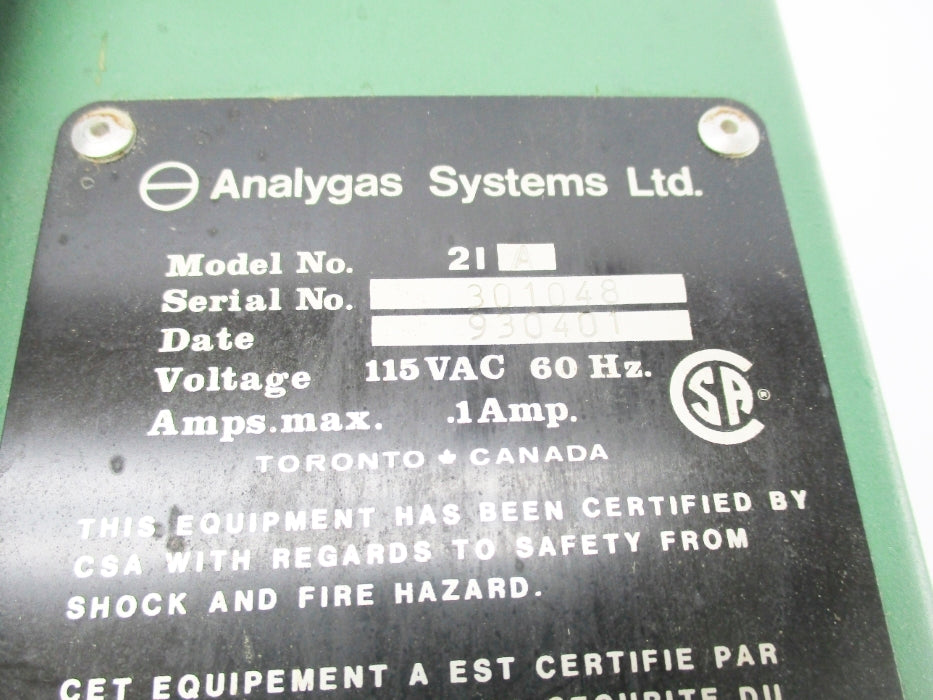 ANALYGAS SYSTEMS MODEL 21A  UNMP