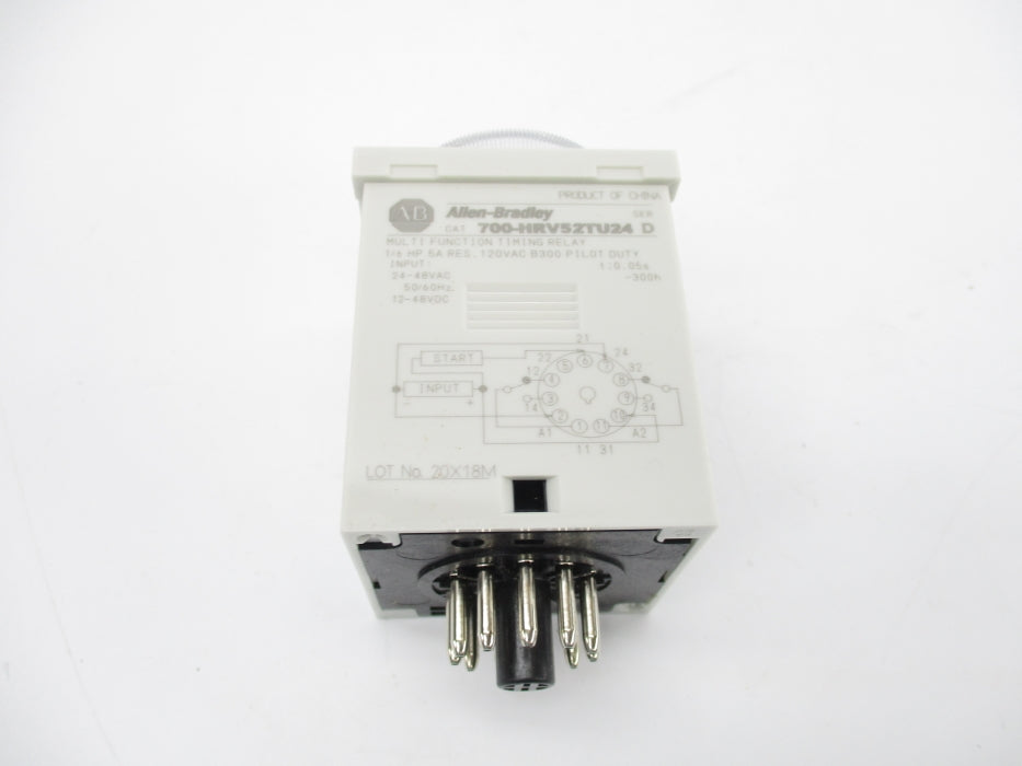ALLEN BRADLEY 700-HRV52TU24 SER. D 12-48VAC/DC 5A 0.05S-300H (WH) NSMP