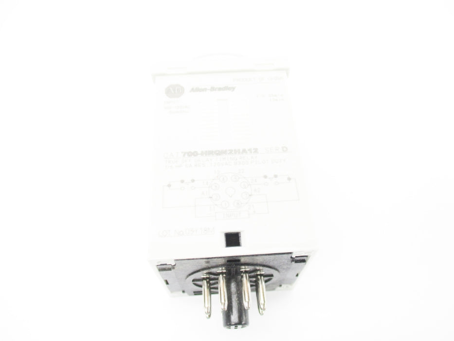 ALLEN BRADLEY 700-HRQN2HA12 SER. D 100-120VAC 5A 0.05S-12MIN (WH) NSMP