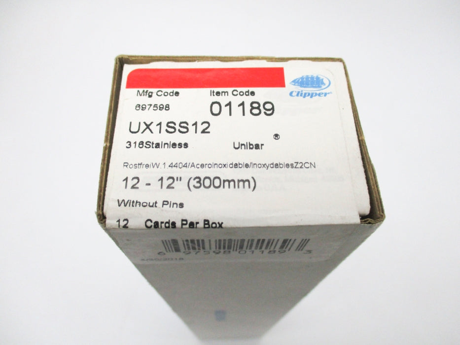 CLIPPER 01189 UX1SS12 (PKG OF 12) NSFS