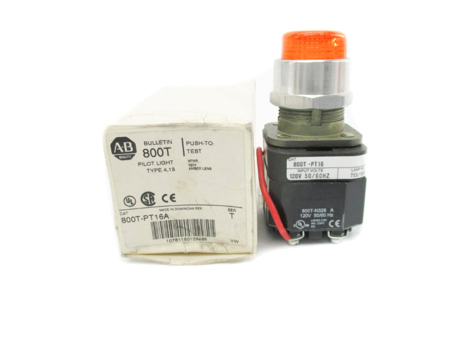 ALLEN BRADLEY 800T-PT16A SER. T 120V (WH) NSMP
