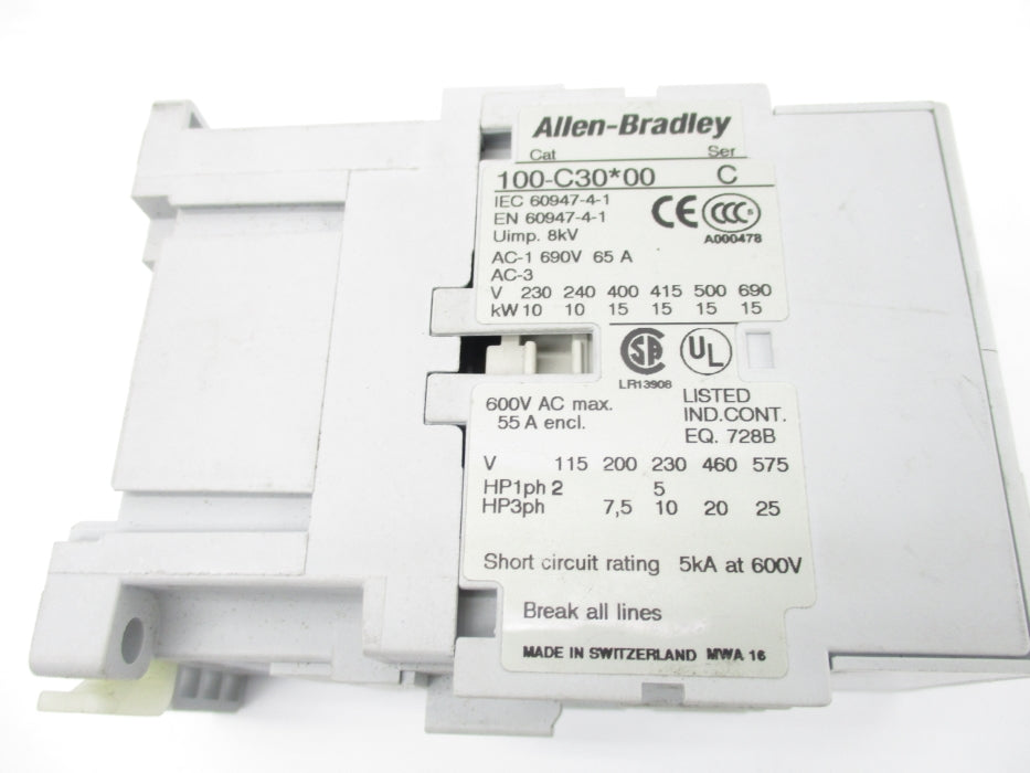 ALLEN BRADLEY 100-C30A00 SER. C 240V NSNP