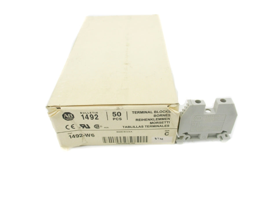 ALLEN BRADLEY 1492-W6 SER. C (PKG OF 50) (WH) NSMP