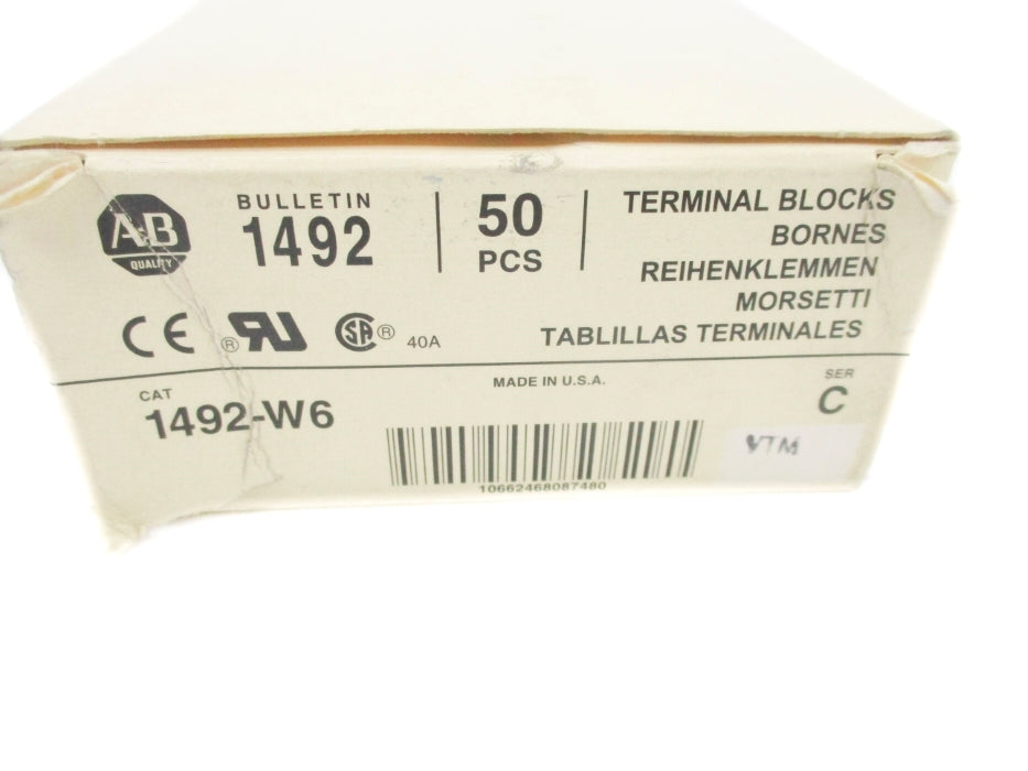 ALLEN BRADLEY 1492-W6 SER. C (PKG OF 50) (WH) NSMP