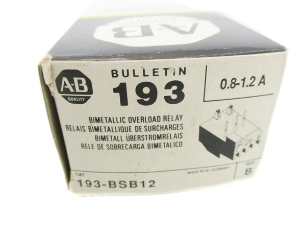 ALLEN BRADLEY 193-BSB12 SER. B 0.8-1.2A ( BK/YL) NSMP