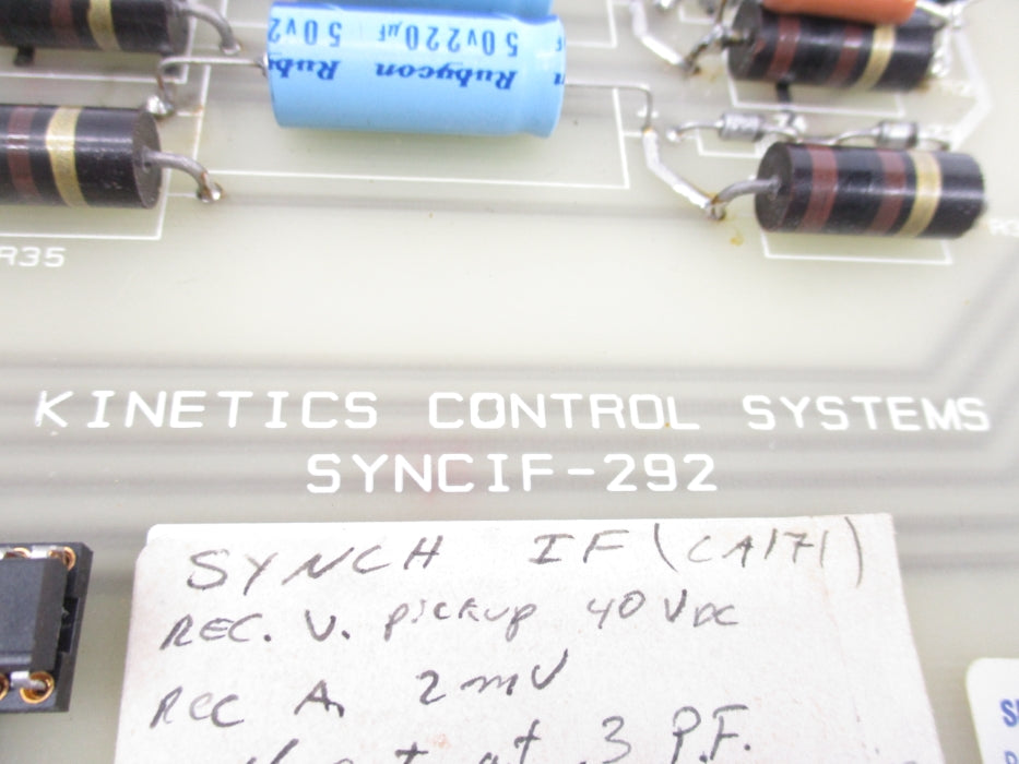 KINETICS CONTROL SYSTEMS SYNCIF-292 UNMP