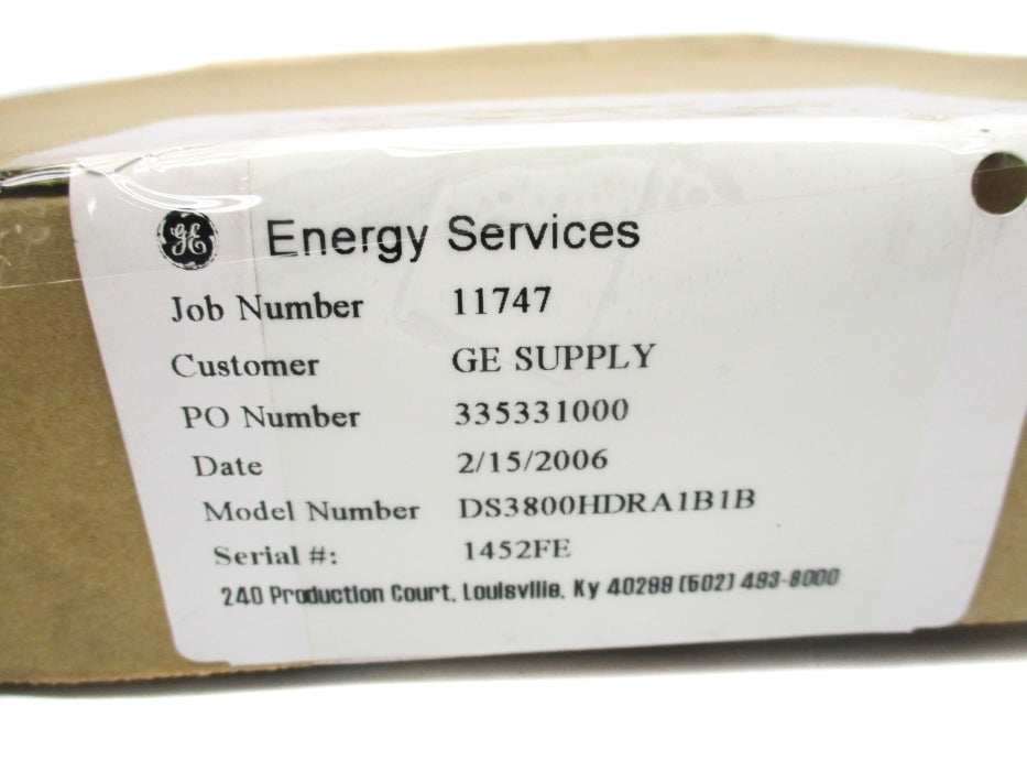 GENERAL ELECTRIC DS3800HDRA1B1B NSMP