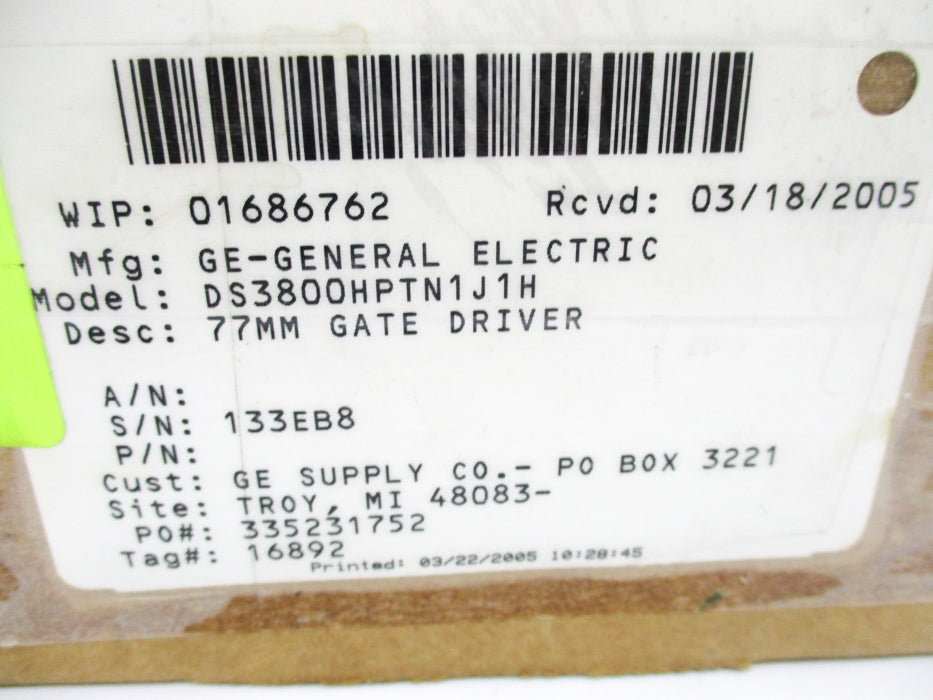 GENERAL ELECTRIC DS3800HPTN1J1H REMAN