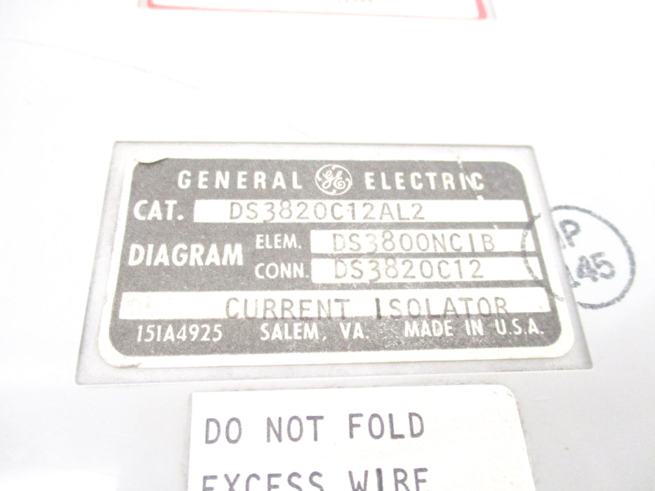 GENERAL ELECTRIC DS3820C12AL2 UNMP