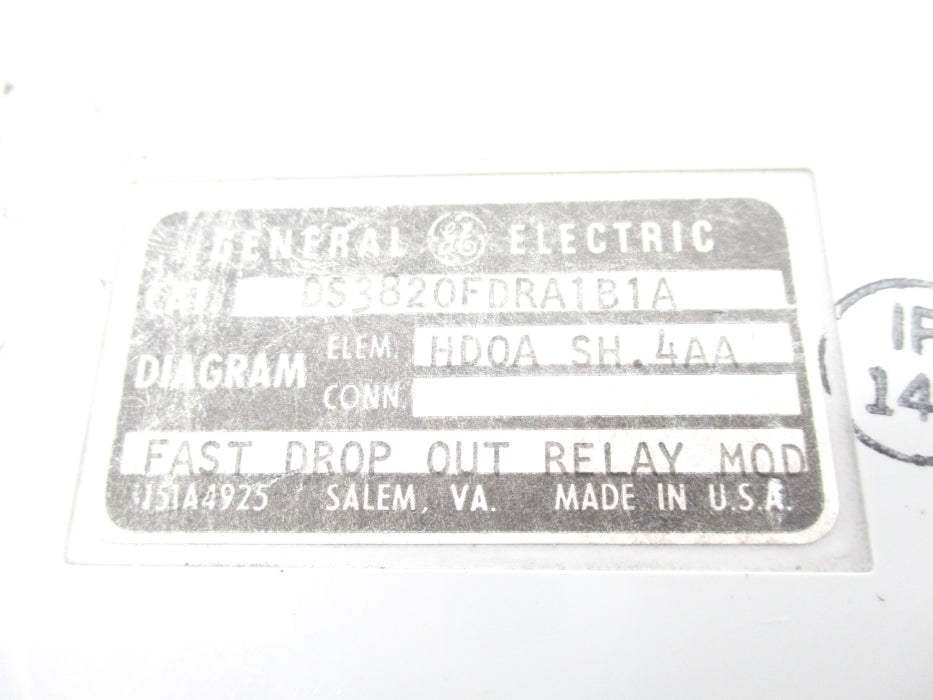 GENERAL ELECTRIC DS3820FDRA1B1A UNMP