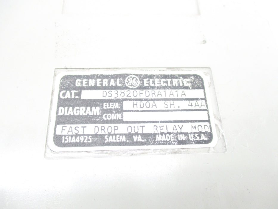 GENERAL ELECTRIC DS3820FDRA1A1A UNMP