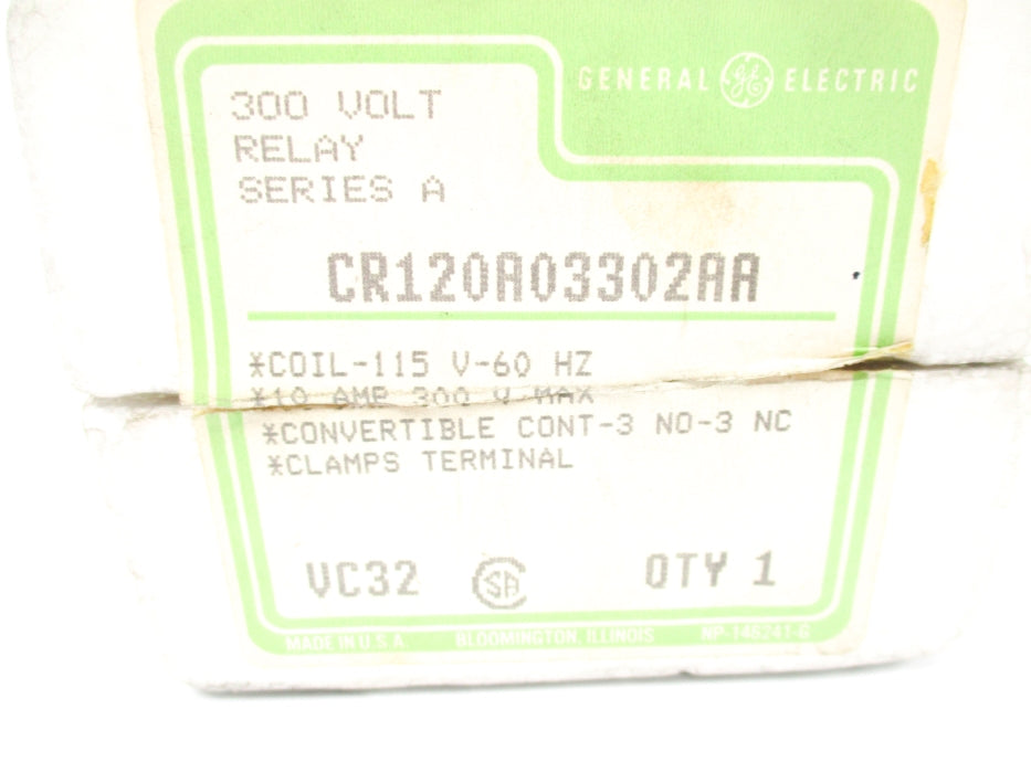 GENERAL ELECTRIC CR120A03302AA SER. A 115V 10A NSMP
