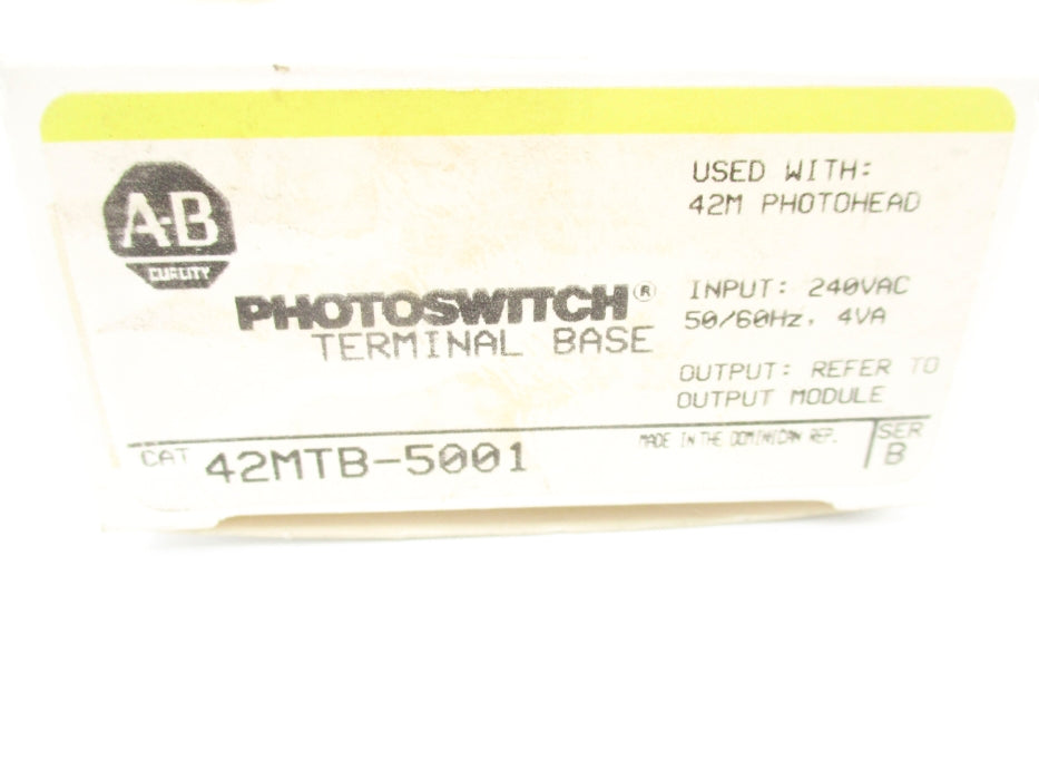 INDUSTRIAL SPARE PART 42MTB-5001 SER. B (BK/YL) NSMP