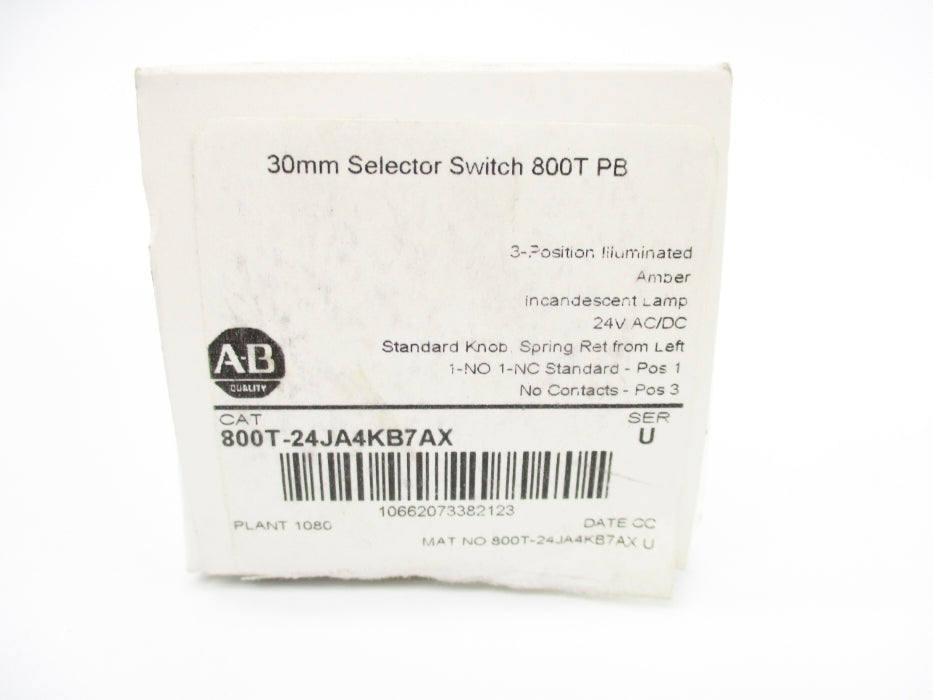ALLEN BRADLEY 800T-24JA4KB7AX SER. U (WH) NSMP