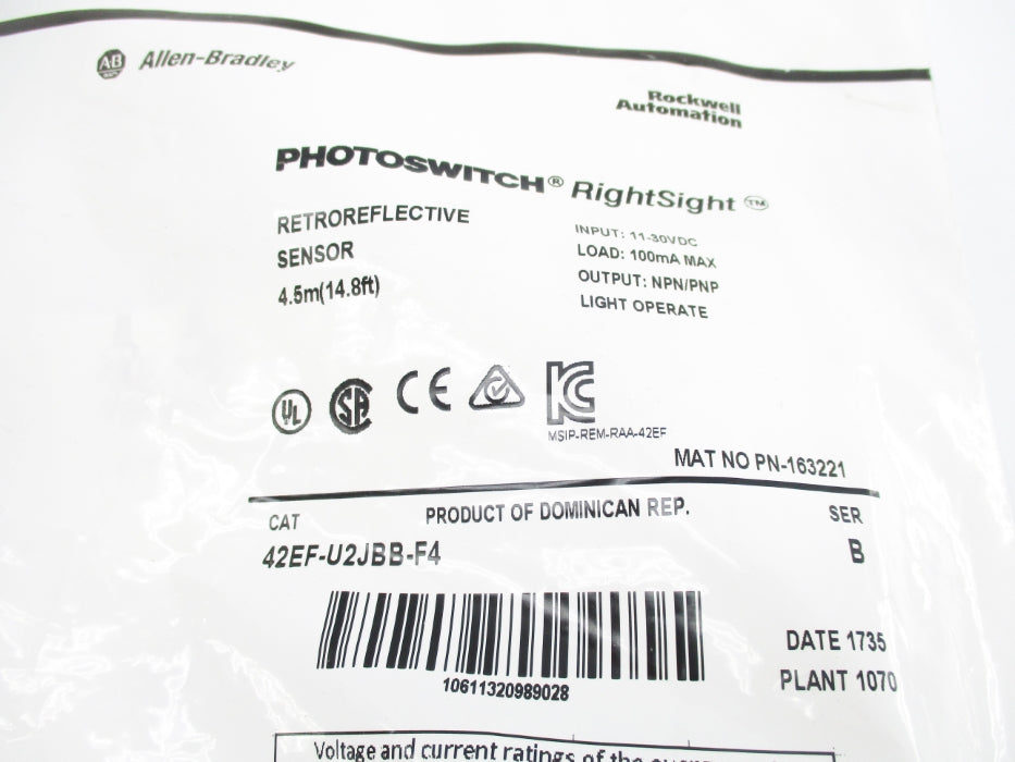 ALLEN BRADLEY 42EF-U2JBB-F4 SER. B NSMP