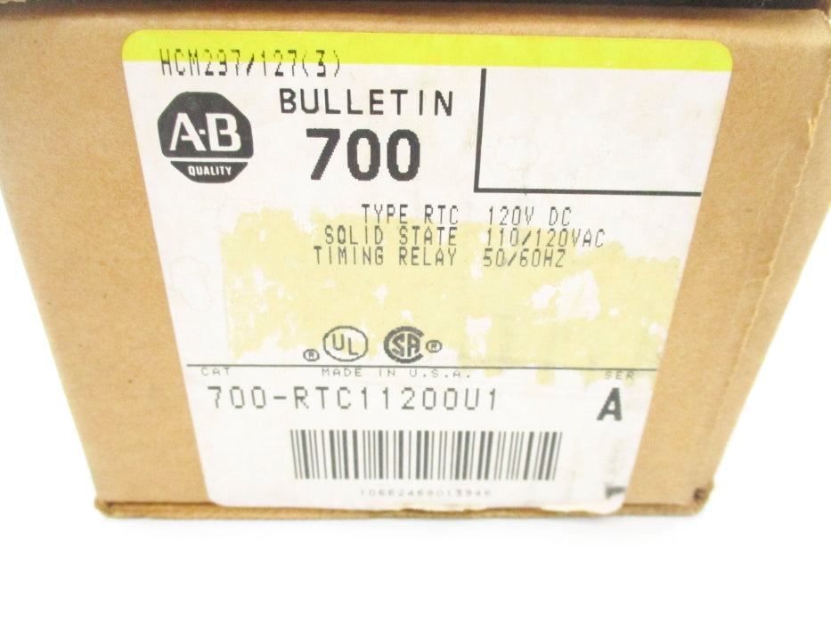 ALLEN BRADLEY 700-RTC11200U1 SER. A 110/120VAC (BR/WH) NSMP